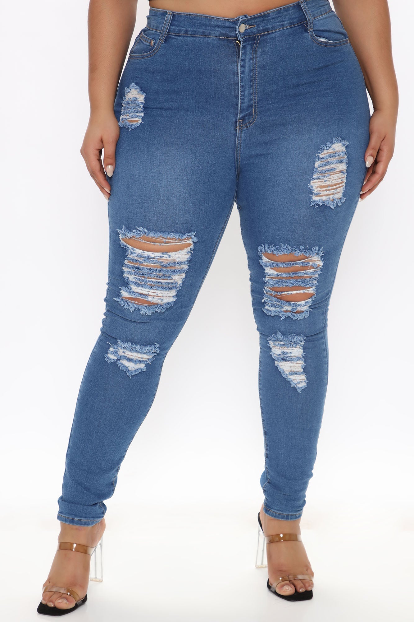 Tempe Distressed Jeans - Medium Blue Wash