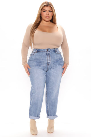 Simply Sweet Mom Jeans - Medium Blue Wash