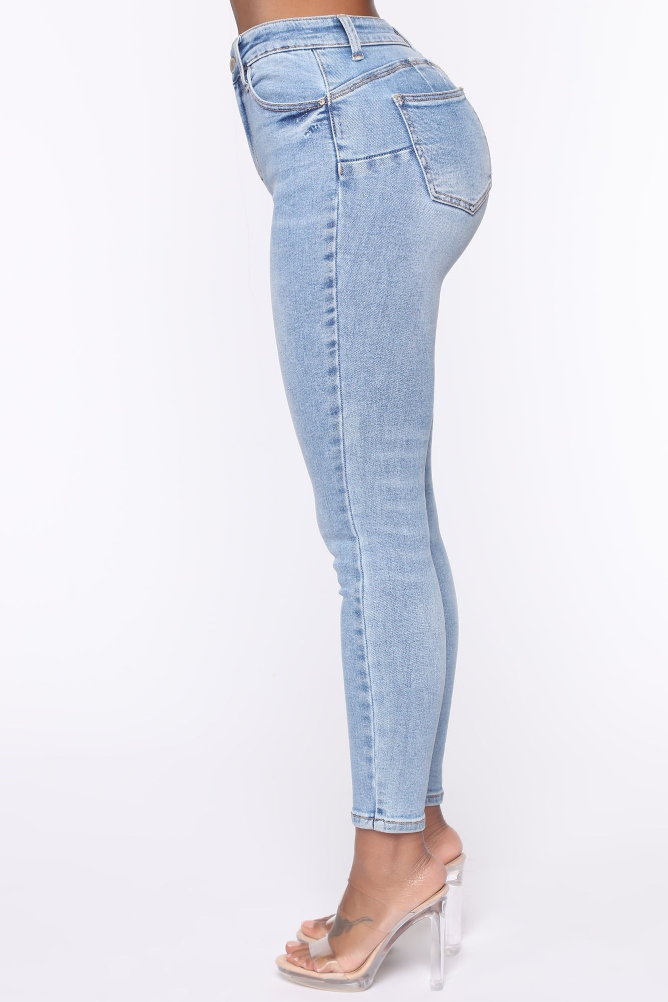 The Comeback Push Up Skinny Jeans - Light Blue Wash
