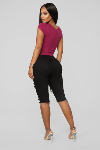 Taking The High Road Bermuda Shorts - Black
