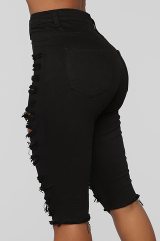 Taking The High Road Bermuda Shorts - Black