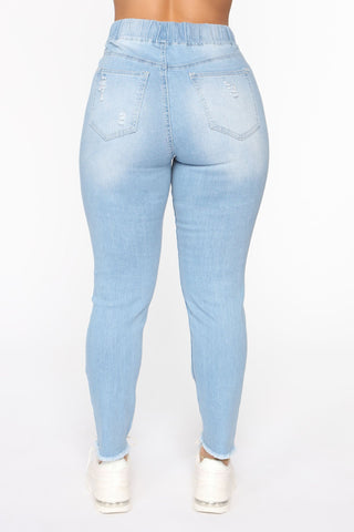 Somewhat The Same Jogger Jeans - Light Blue Wash