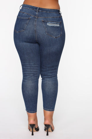 The Comeback Destructed Skinny Jeans - Dark Denim
