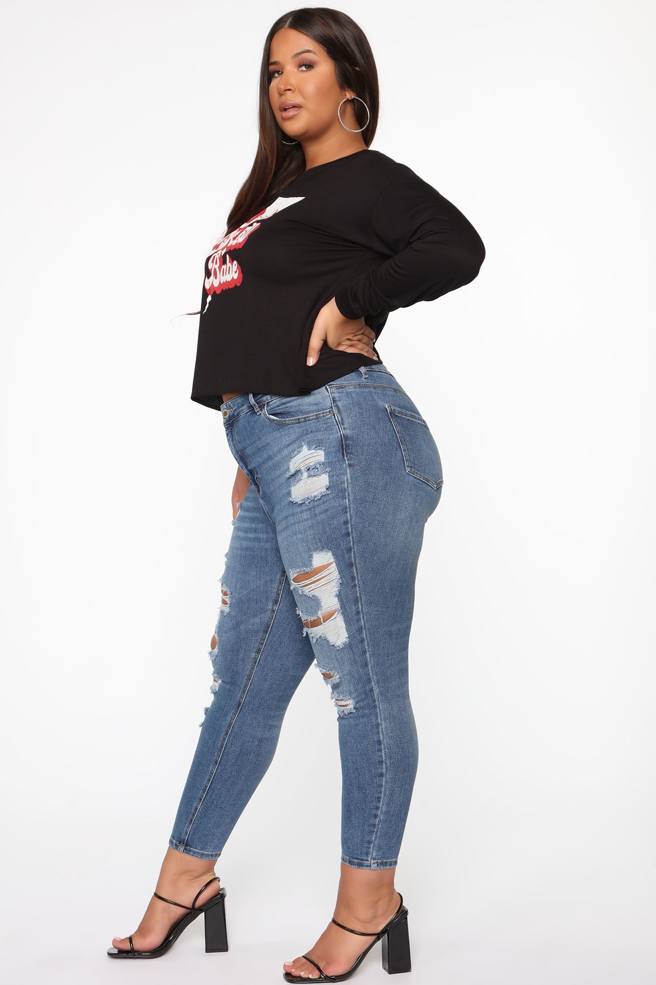 The Comeback Destructed Skinny Jeans - Medium Blue Wash
