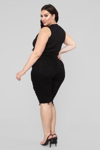 Taking The High Road Bermuda Shorts - Black