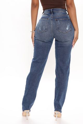 Jean boyfriend déchiré Survival of the Fittest - Délavage foncé