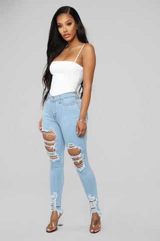 Tell Your Boy Bye Jeans - Light Blue Wash