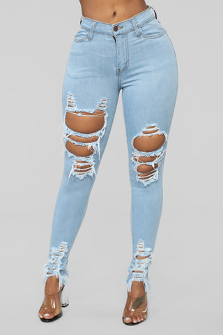 Tell Your Boy Bye Jeans - Light Blue Wash