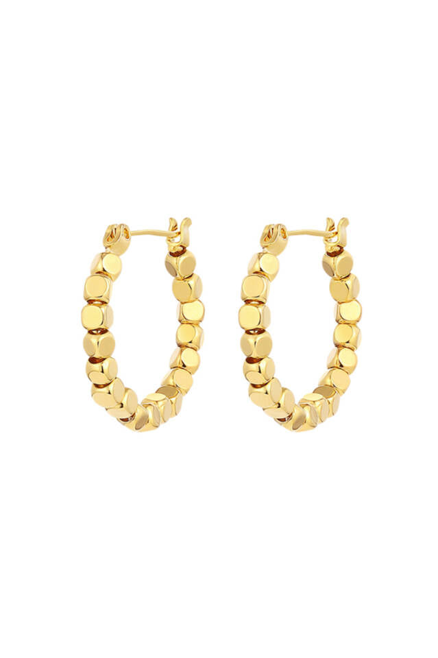 Gold Sugar Cube Hoops