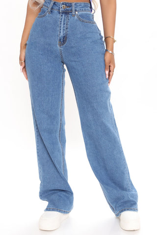 Sweet Love Straight Leg Jeans - Medium Blue Wash