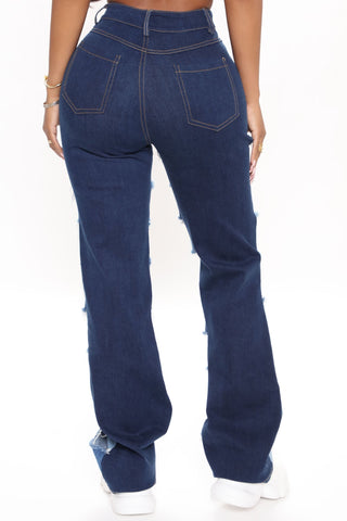 Time After Time Patchwork Bootcut Jeans - Blue/combo
