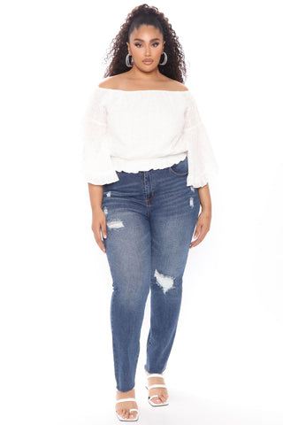 Jean boyfriend déchiré Survival of the Fittest - Délavage foncé