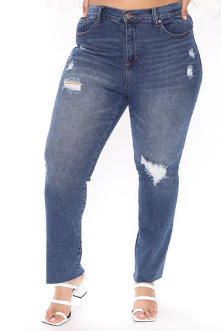 Jean boyfriend déchiré Survival of the Fittest - Délavage foncé