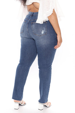 Jean boyfriend déchiré Survival of the Fittest - Délavage foncé