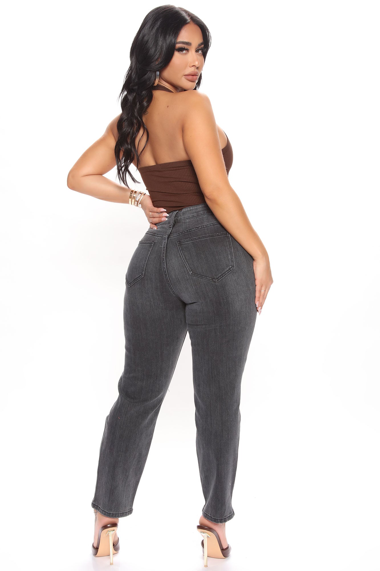 Tobi High Rise Mom Jeans - Black