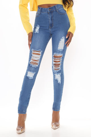 Tall Tempe Distressed Jeans - Medium Blue Wash