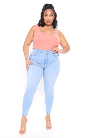 Softest Touch Super Stretch Ankle Jeans - Light Blue Wash