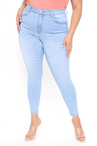 Softest Touch Super Stretch Ankle Jeans - Light Blue Wash