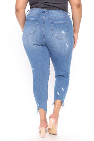 Something About You Ankle Jeans - Medium Blue Wash