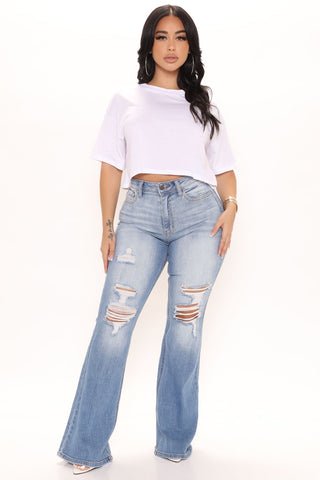 So Very Special High Rise Flare Jeans - Medium Blue Wash