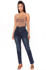 You Oughta Know Cargo Jeans - Dark Wash