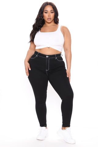 Tawnya Curvy High Rise Skinny Jeans - Black