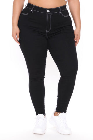 Tawnya Curvy High Rise Skinny Jeans - Black
