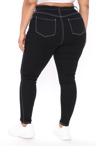 Tawnya Curvy High Rise Skinny Jeans - Black
