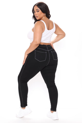 Tawnya Curvy High Rise Skinny Jeans - Black