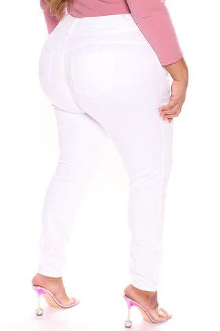 Jean skinny effet liftant - Blanc