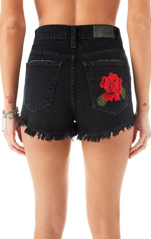 TITANIA ROSE EMBROIDERED DENIM SHORTS