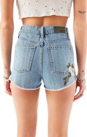 TITANIA ROSE EMBROIDERED DENIM SHORTS