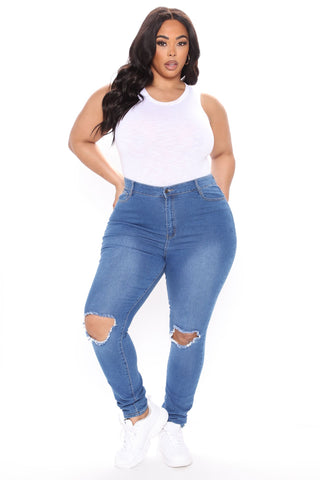 Tall Distracted High Rise Jeans - Medium Blue Wash