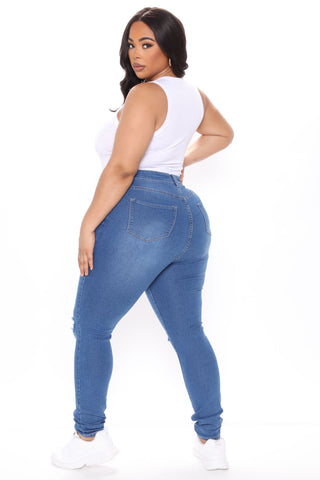 Tall Distracted High Rise Jeans - Medium Blue Wash