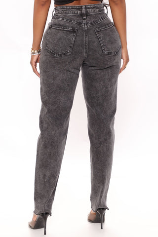 Took Him By Surprise Slim Fit Boyfriend Jeans - Black