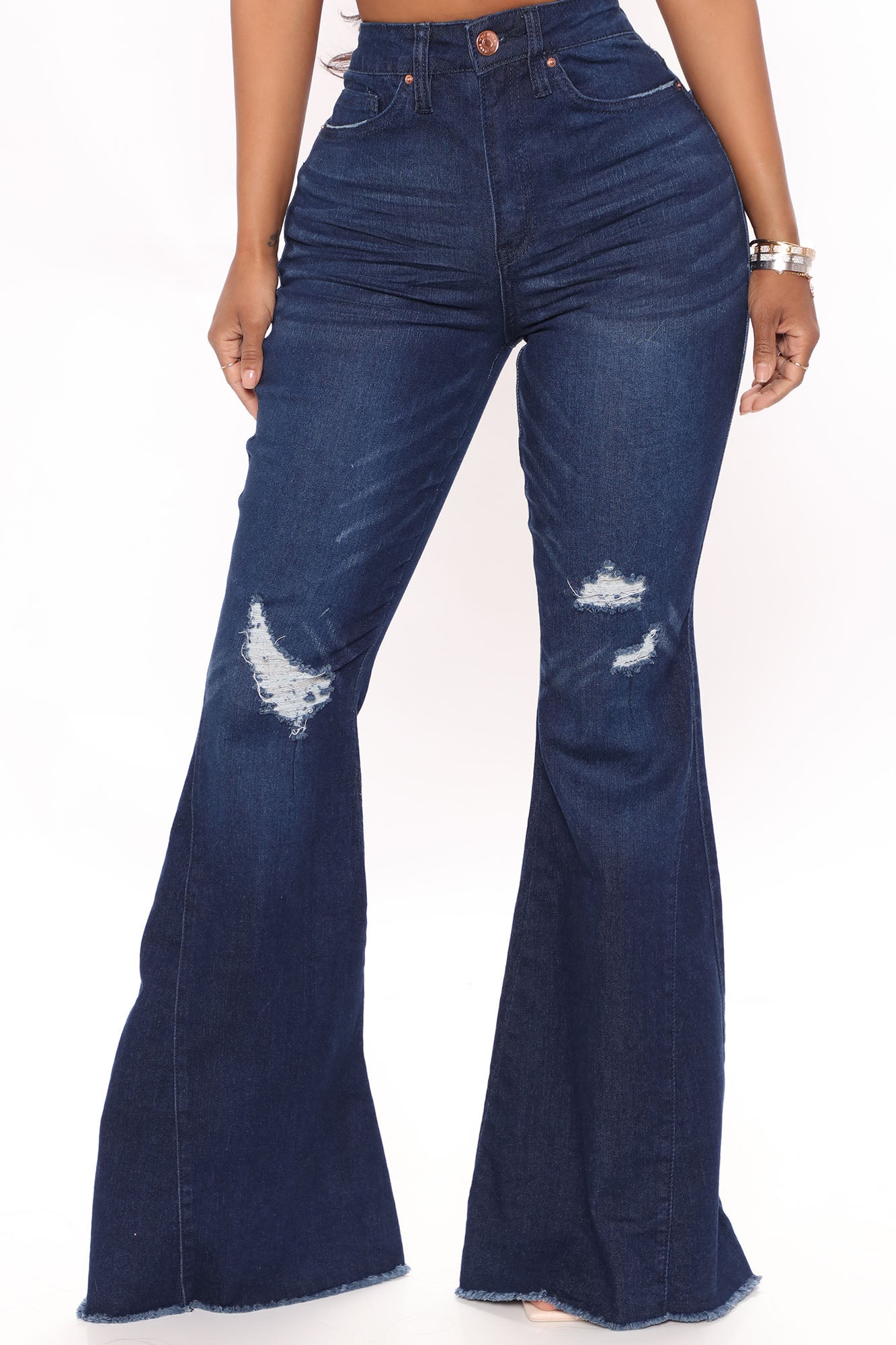 Stay Fearless Extreme Bell Bottom Jeans - Dark Wash