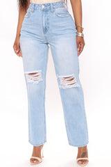 So Into You High Rise Mom Jeans - Light Blue Wash