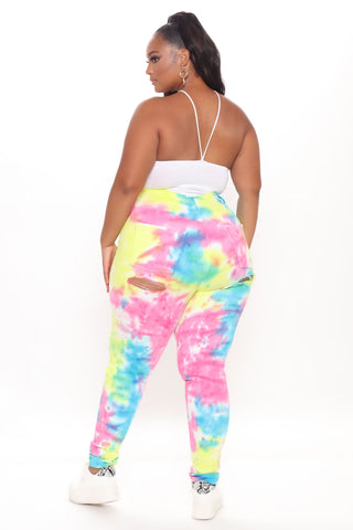Stay Vibin' Tie Dye Skinny Jeans - Multi Color