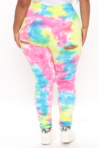 Stay Vibin' Tie Dye Skinny Jeans - Multi Color