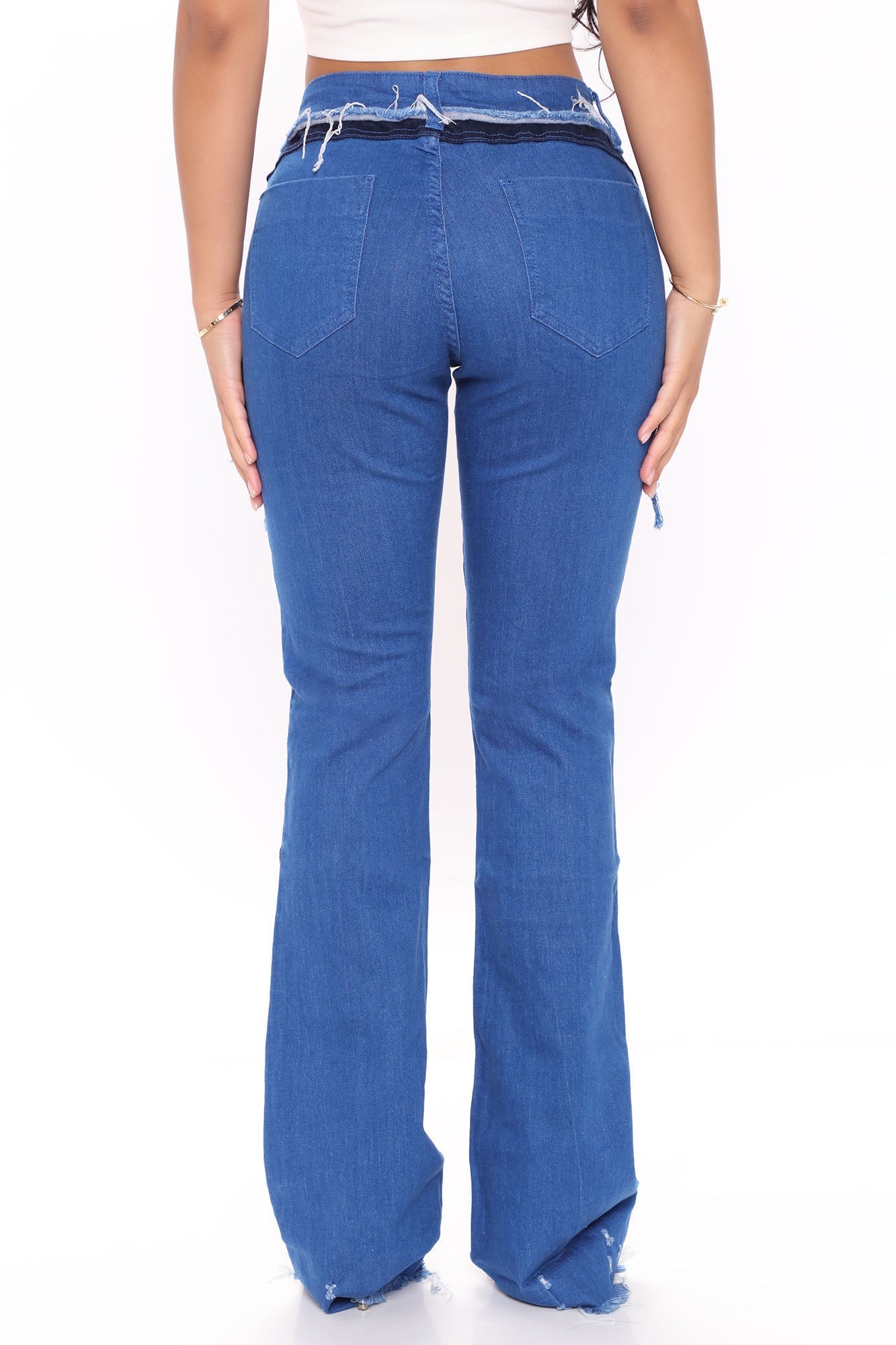 Stay Groovy Low Rise Bootcut Jeans - Blue