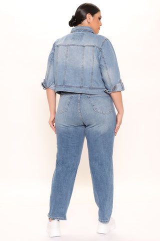 Super Mom High Rise Jeans - Medium Blue Wash
