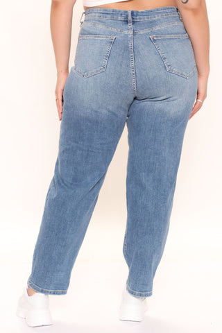 Super Mom High Rise Jeans - Medium Blue Wash