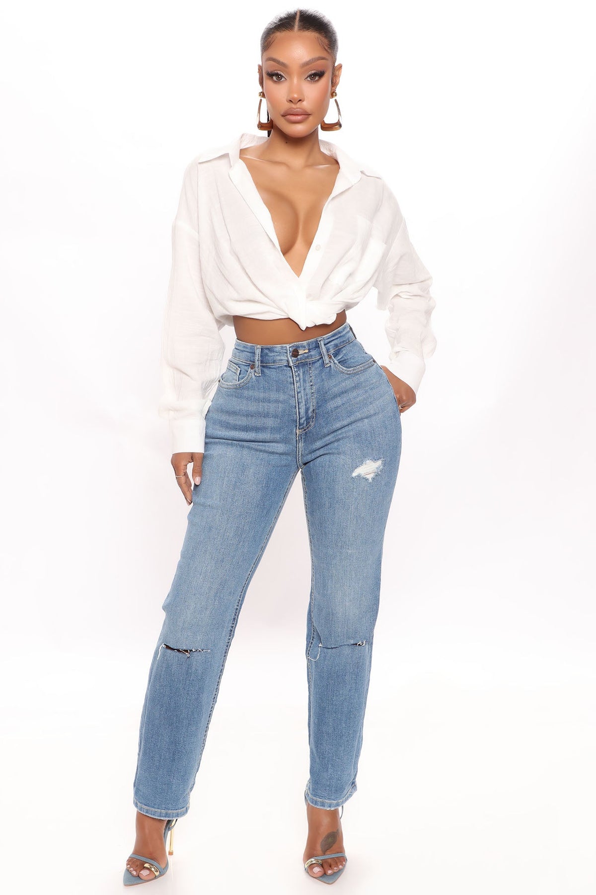 Super Mom High Rise Jeans - Medium Blue Wash