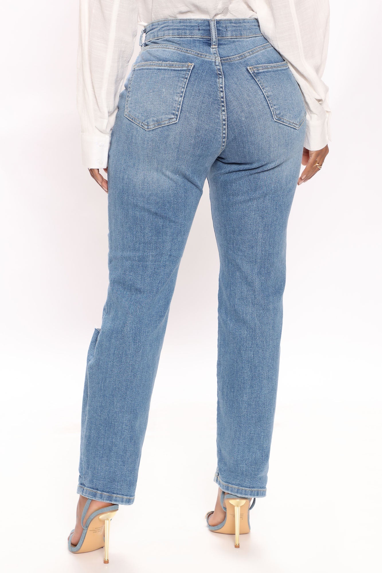 Super Mom High Rise Jeans - Medium Blue Wash