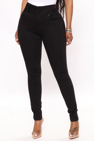 Jean skinny effet liftant - Noir