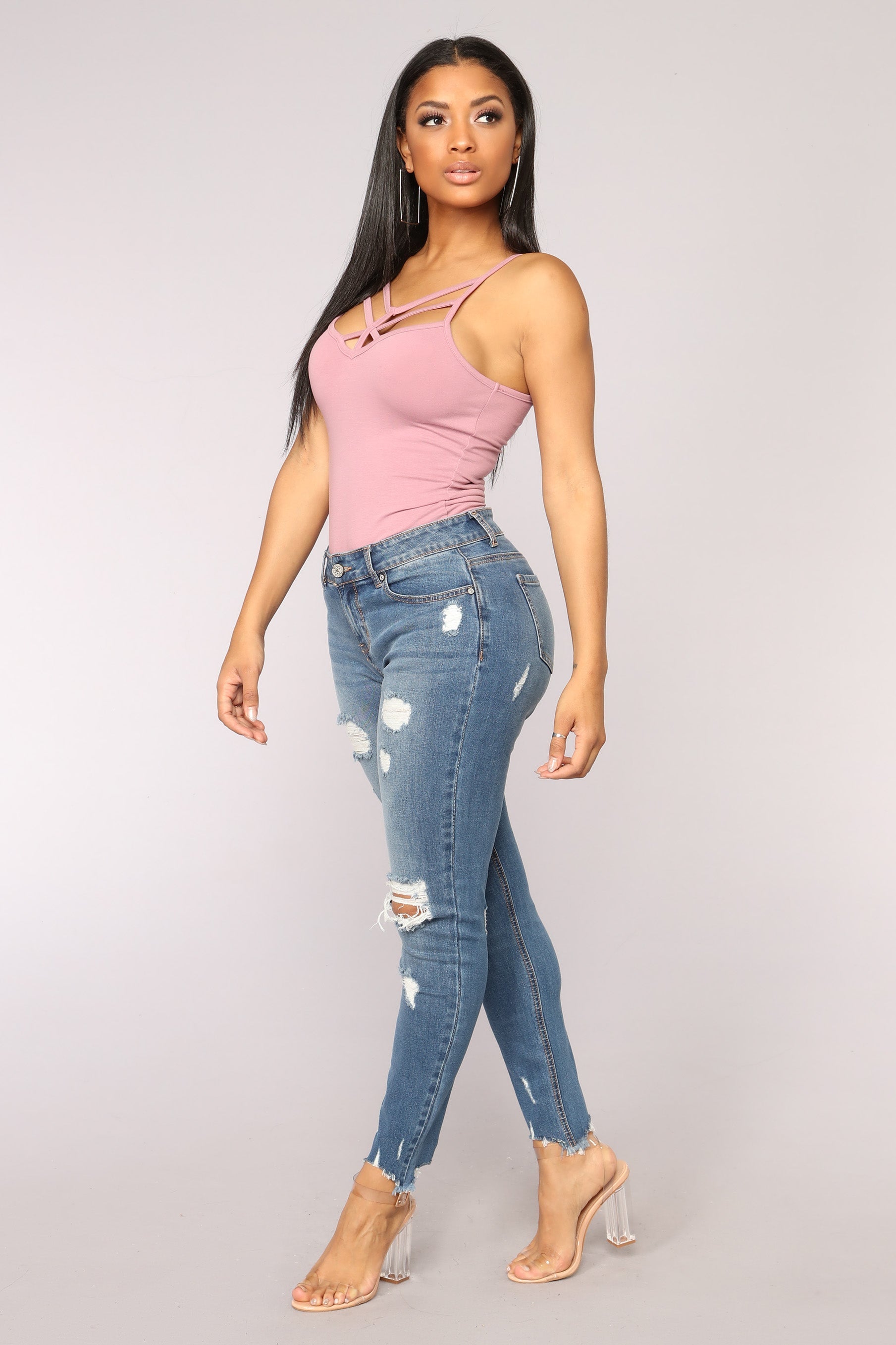 Something About You Ankle Jeans - Medium Blue Wash