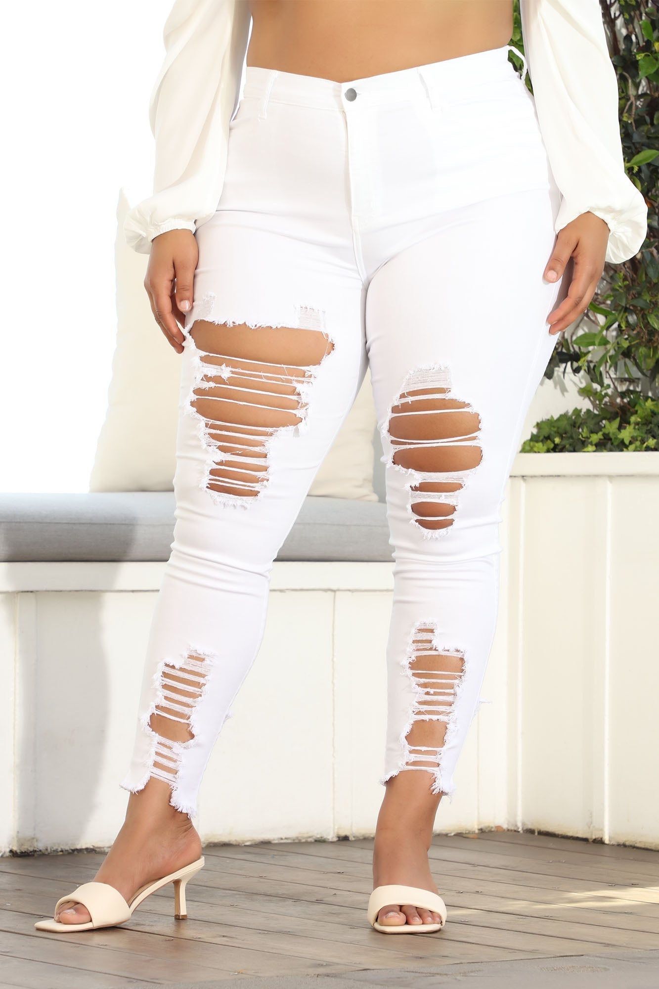 Tell Your Boy Bye Jeans - White