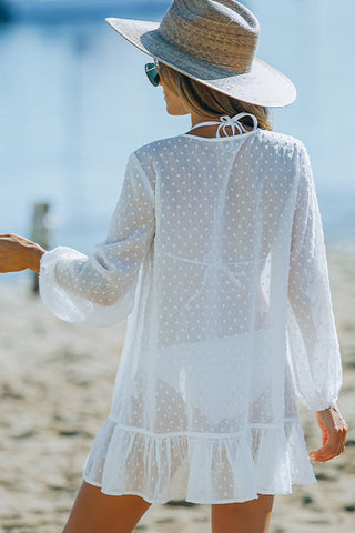 Swiss Dot Crochet Beach Cover Up