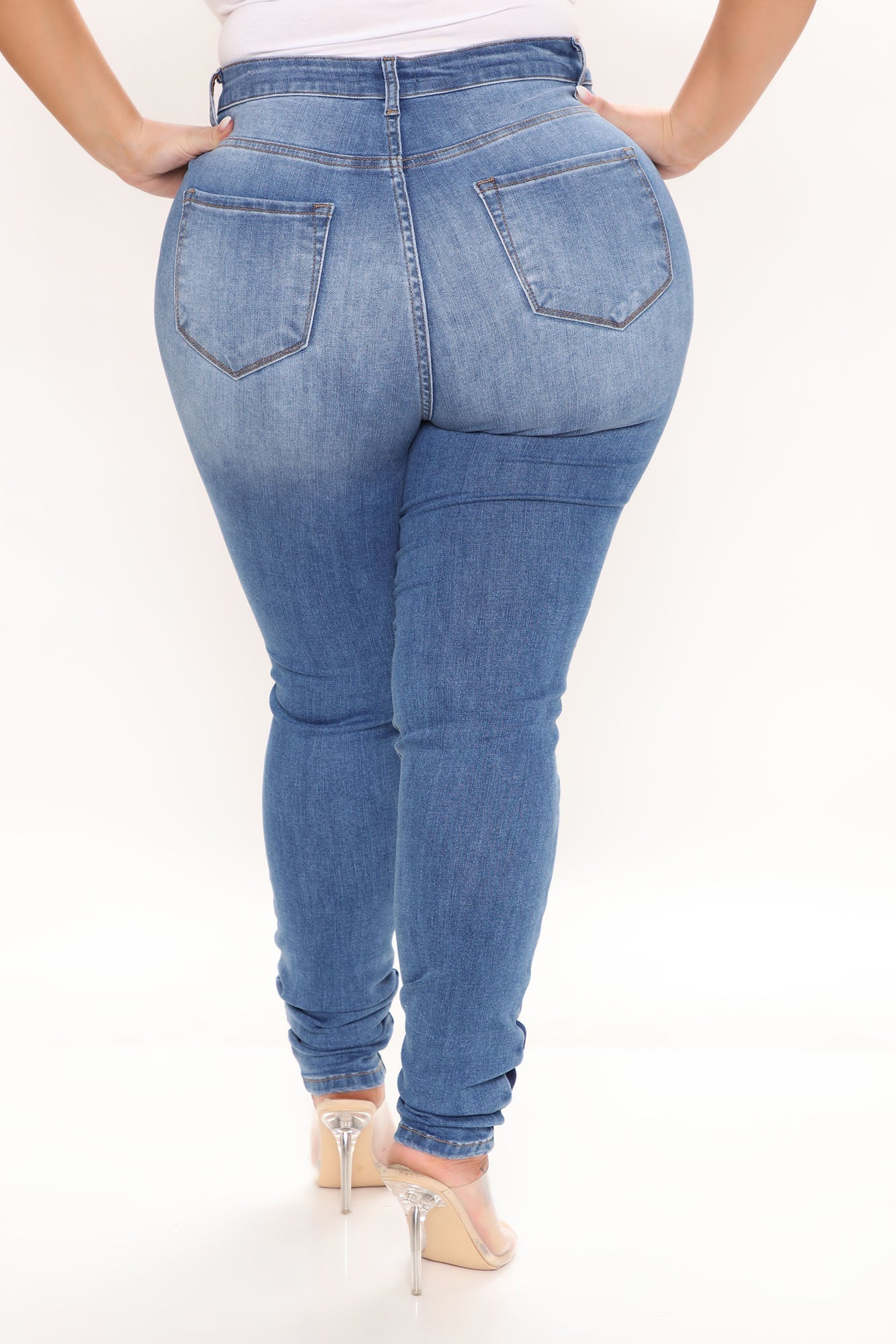 Tall Stay In Line Mid Rise Skinny Jeans - Medium Blue Wash