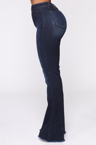Valentina High Rise Flare Jeans - Dark Denim
